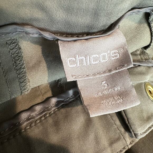Chico's Secret Stretch Luxe Utility Convertible Crop to Ankle Pant Green 3/16/XL - Picture 4 of 12